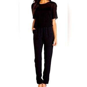 Ella Moss StellaSheer Black Jumpsuit Sz Small